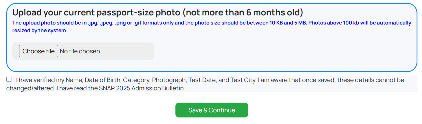 Upload passport-size photo for SNAP 2025 form.png