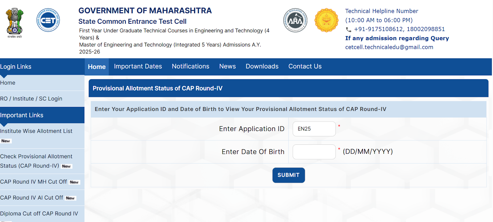 MHT CET CAP Round IV allotment status login.png