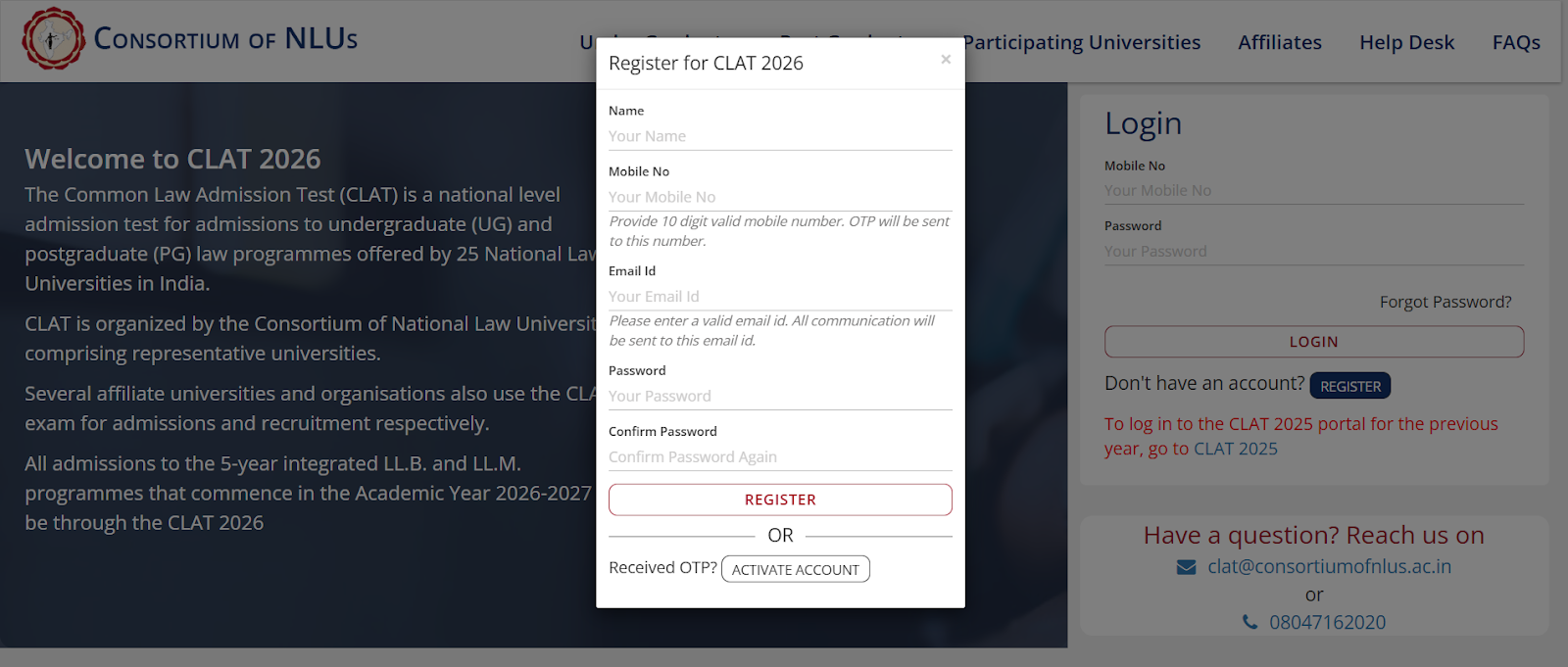 Step-by-Step Guide to CLAT 2026 Form Submission