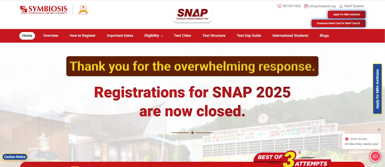 SNAP 2025 Registrations Closed.webp