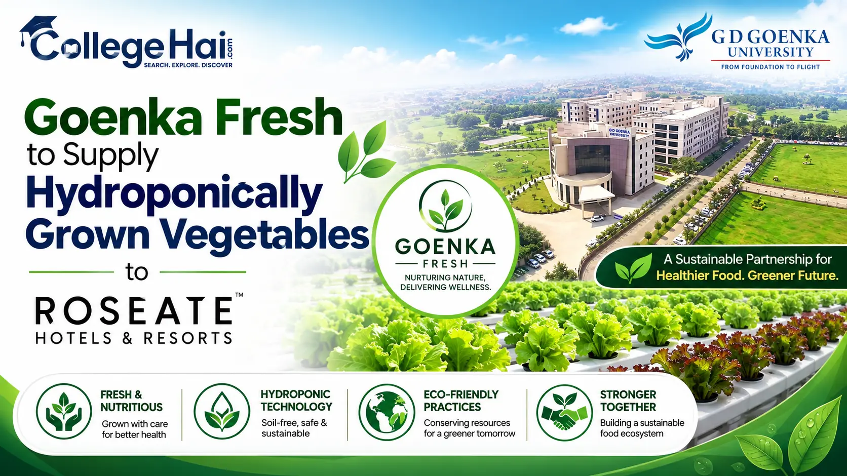 Goenka Fresh to Supply Hydroponically Grown Vegetables to Roseate Hotels & Resorts