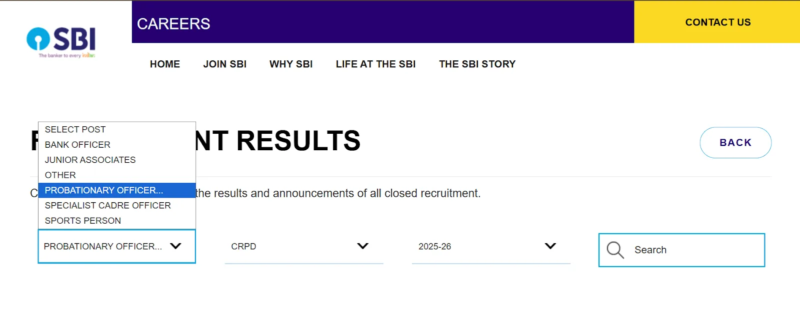 Click Probationary Officer Option.webp