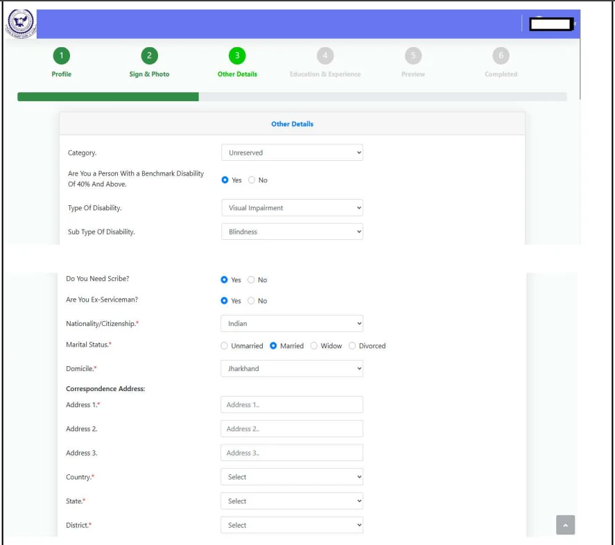 Complete the Other Details Click to Save and Next.webp
