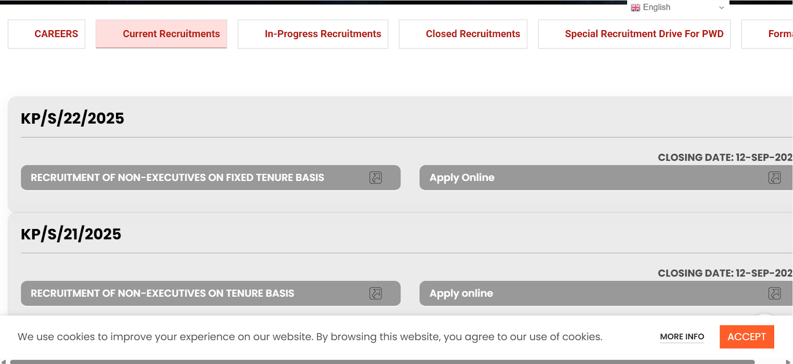 Apply online BEML recruitment KPS21 and KPS22.png