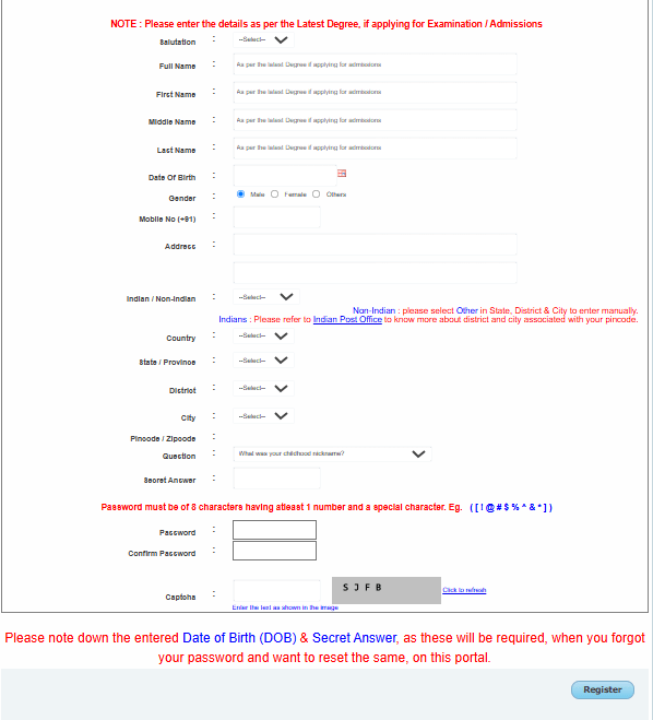 CEED 2026 registration form page with personal and login details section.webp
