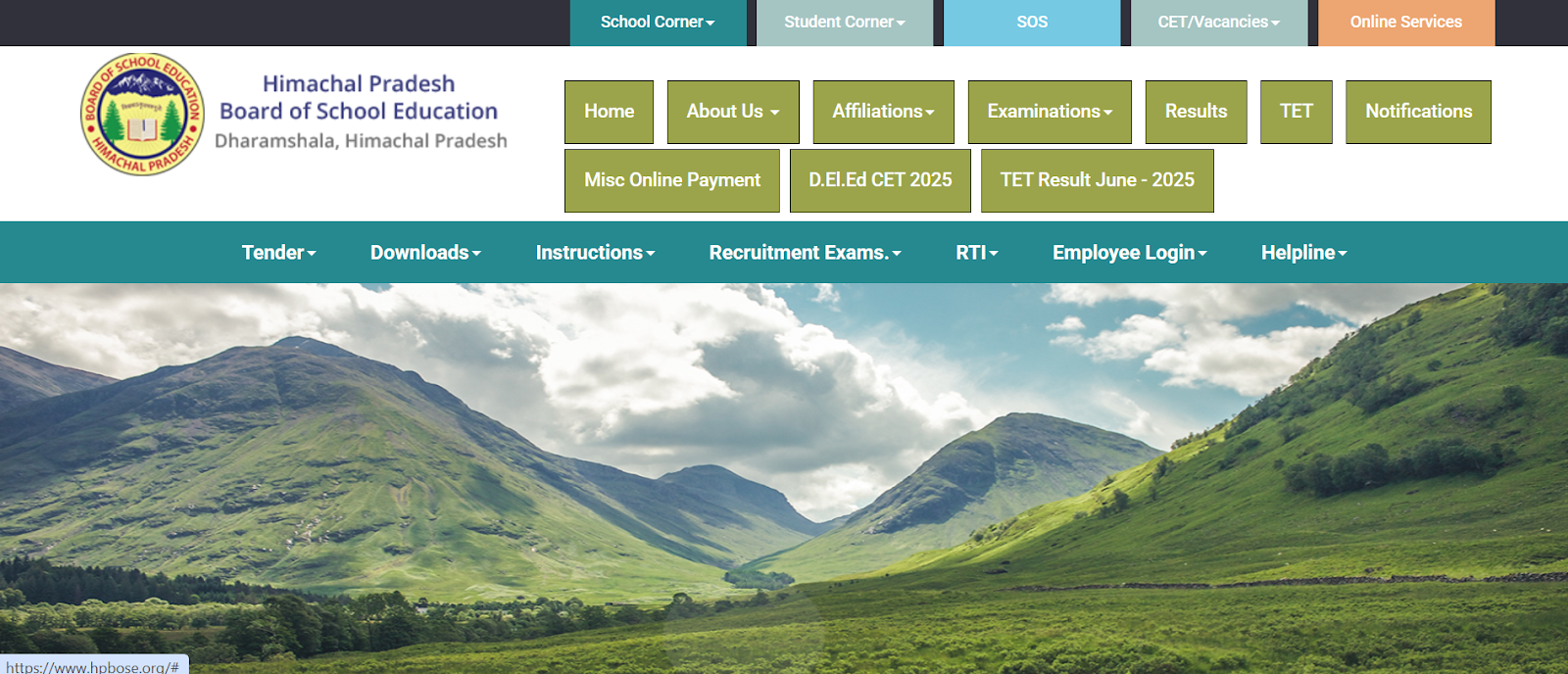 HPBOSE official website Dharamshala Himachal Pradesh.png