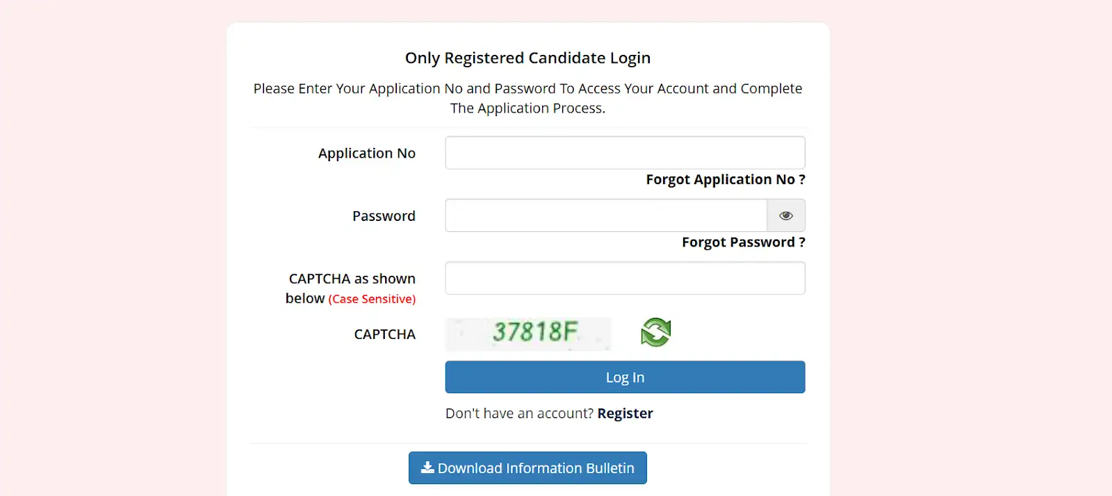 CTET 2026 Candidate login page.webp