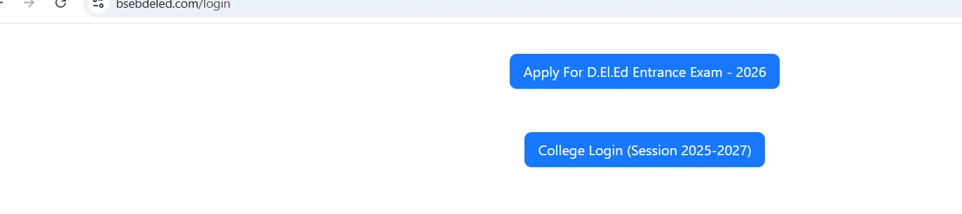 D.El.Ed Entrance Exam 2026 login
