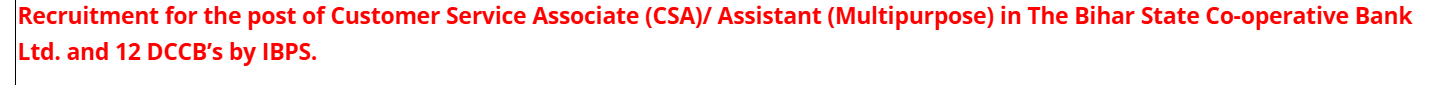 Recruitment for Customer Service Associate (CSA)Assistant” section on the homepage.webp