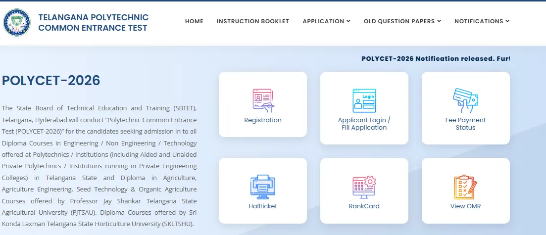 Telangana POLYCET 2026 official website