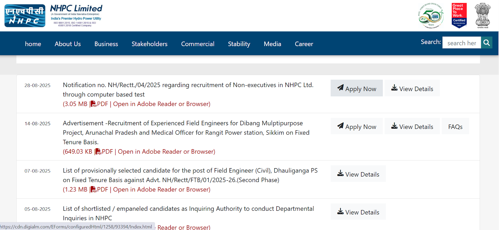 Scroll down to the Search Job Section Click on Applt Now.png