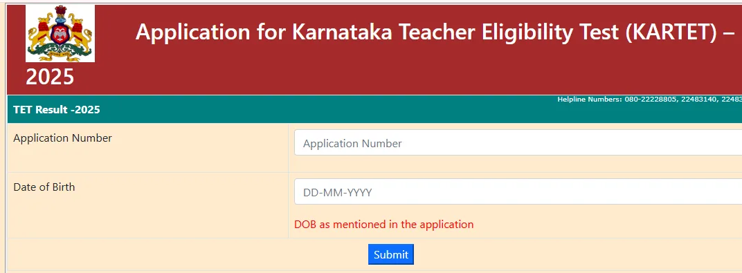 KARTET 2025 result login page.webp