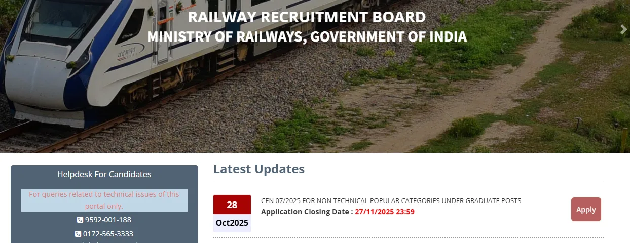 RRB NTPC 2025 Application closes Notice.webp