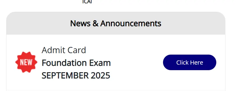 CA Foundation September 2025 Admit Card.webp