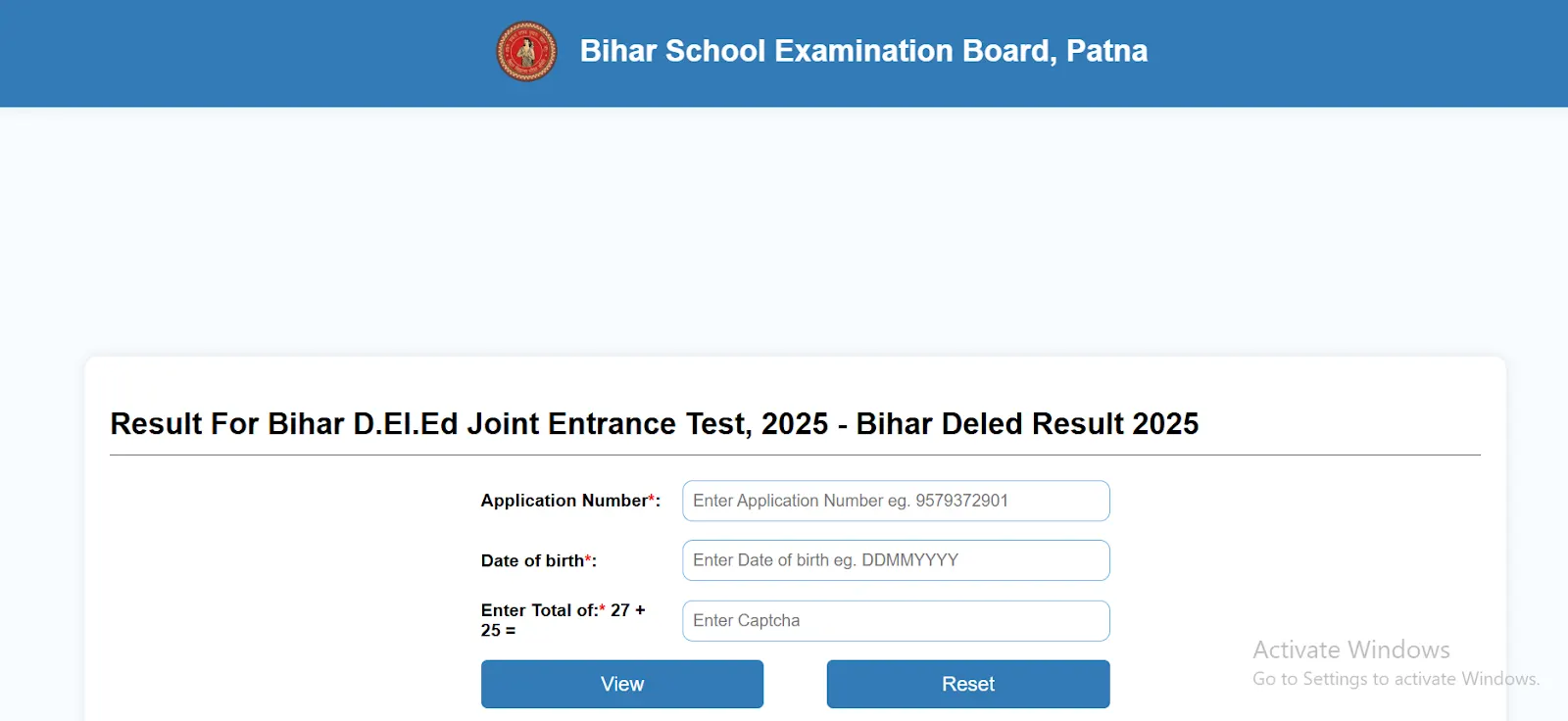 Bihar DElEd Joint Entrance Test 2025 result login page.webp