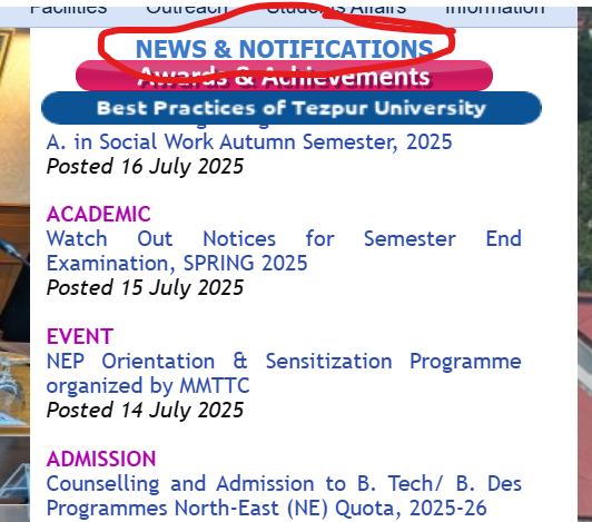 Tezpur University News & Notifications.png