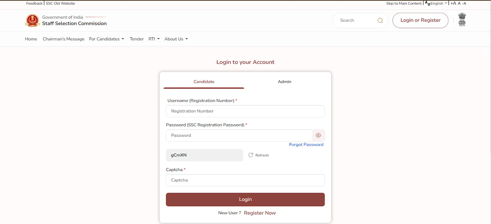 SSC Candidate Login Page.webp