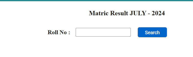 Matric Result July 2024 Roll No search page.png