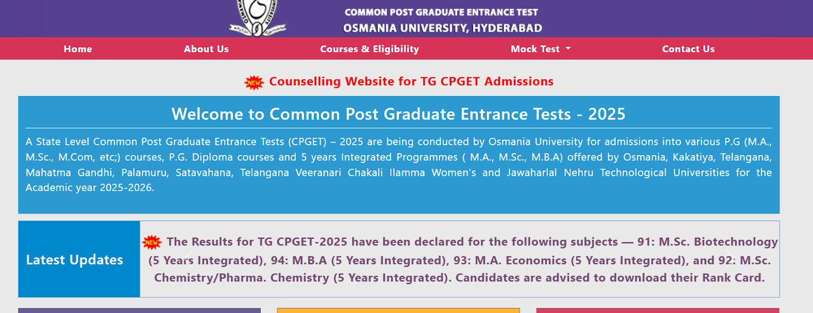 TG CPGET 2025 Osmania University PG entrance exam notification and results.png