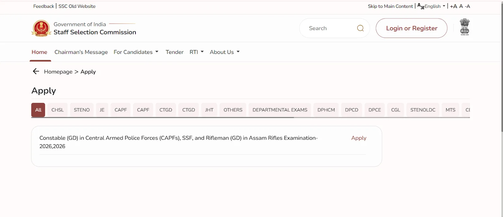 SSC Constable GD 2026 Apply Page.webp