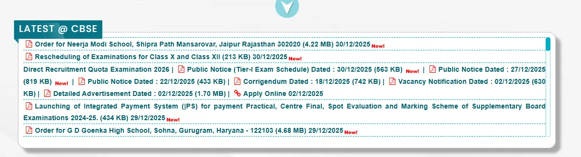 CBSE Update Exam rescheduling, recruitment exam notice.webp