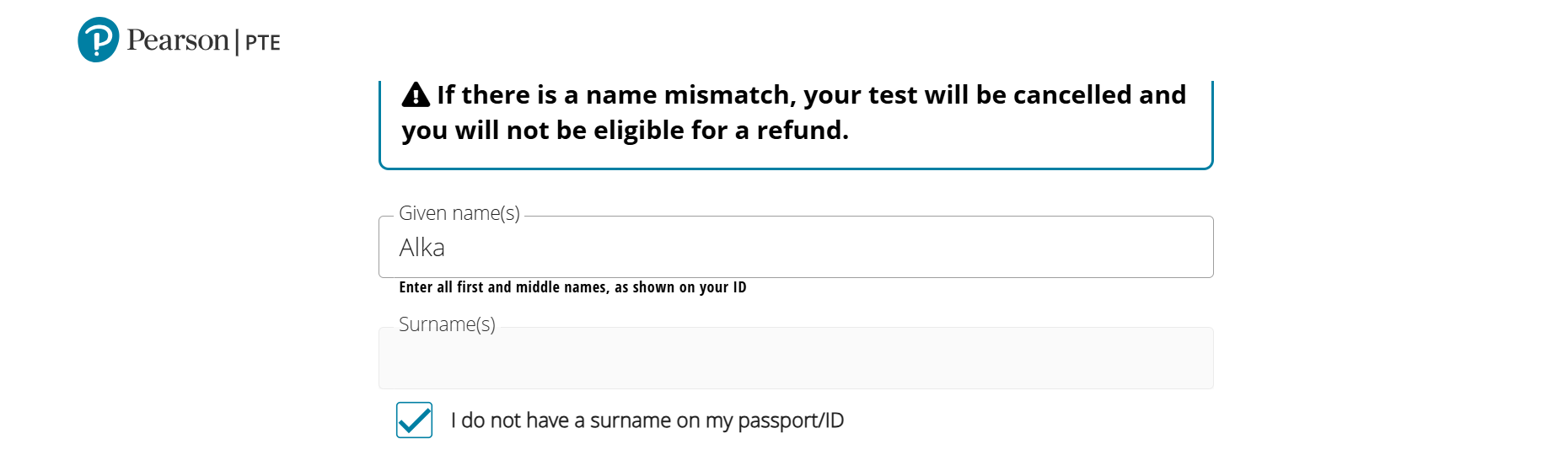 PTE name entry form with warning about mismatch with ID.png