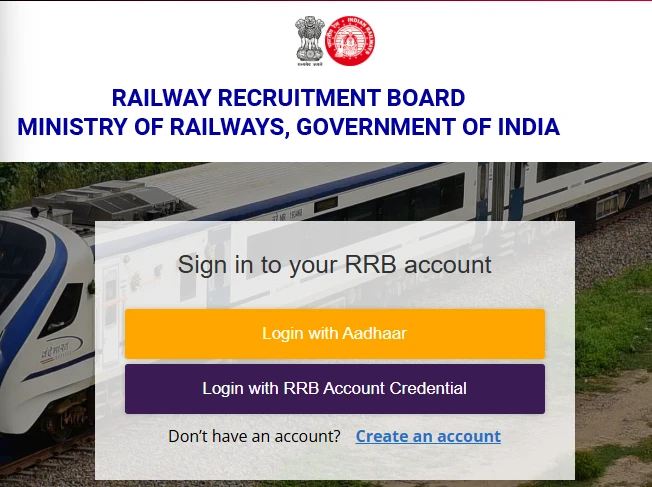 RRB Create New Account Option.webp