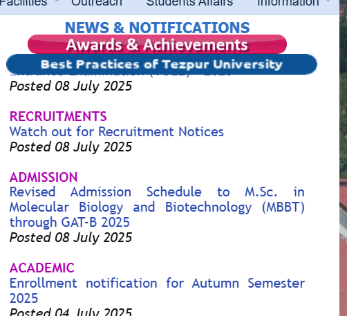 Tezpur University News and Notifications on Recruitments.png