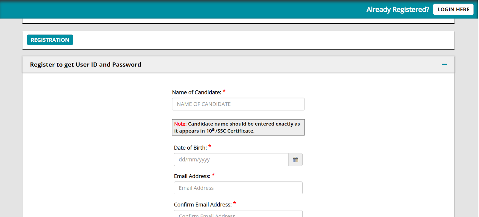 CAT 2025 Registration form for New User ID and Password.png