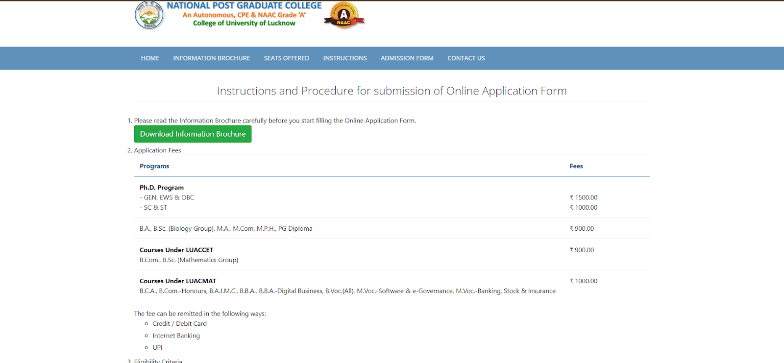 National PG College application form and fee details 2025.webp