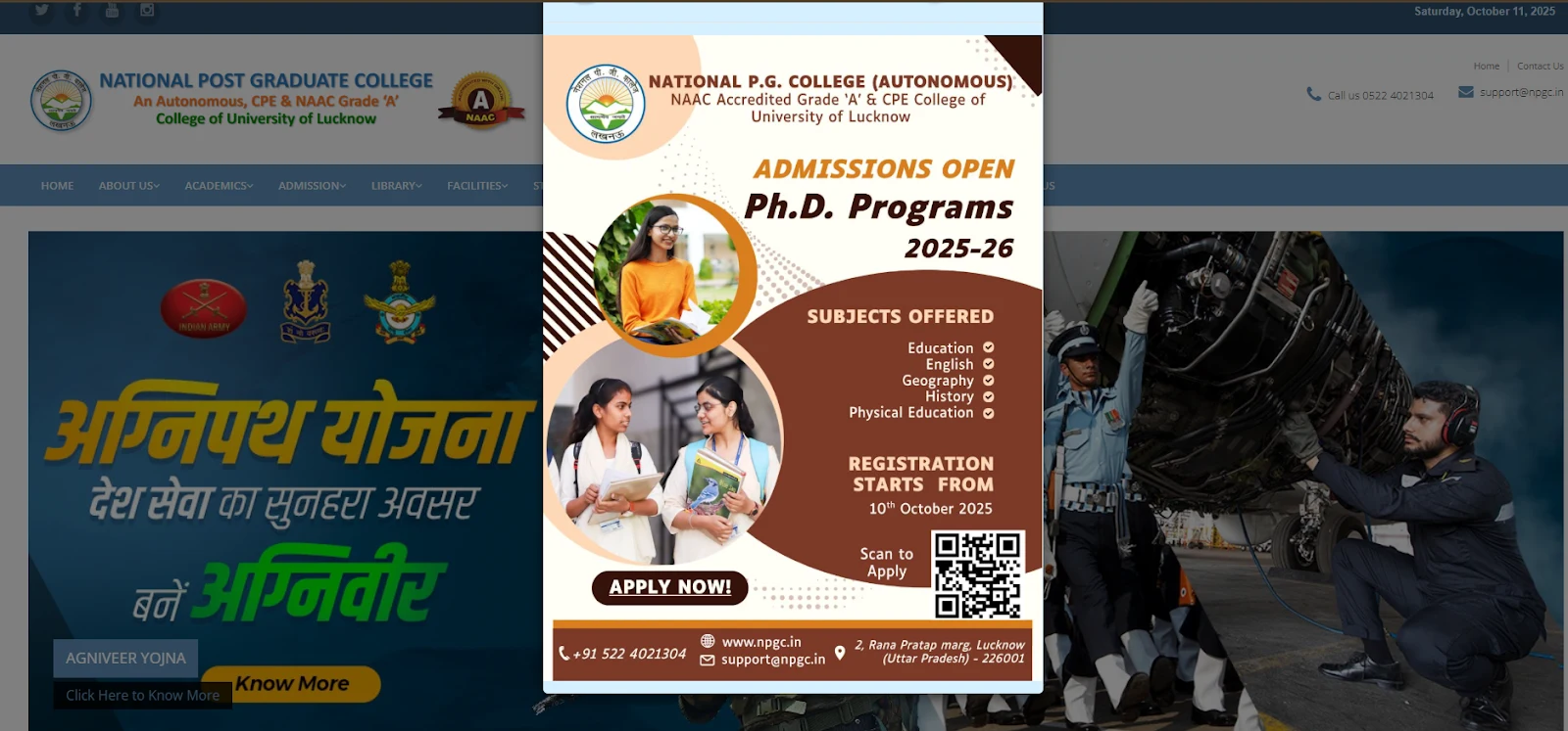 National PG College PhD Admission 2025–26 Open.webp