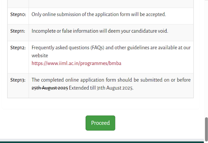 IIM Lucknow MBA application steps with submission deadline.png