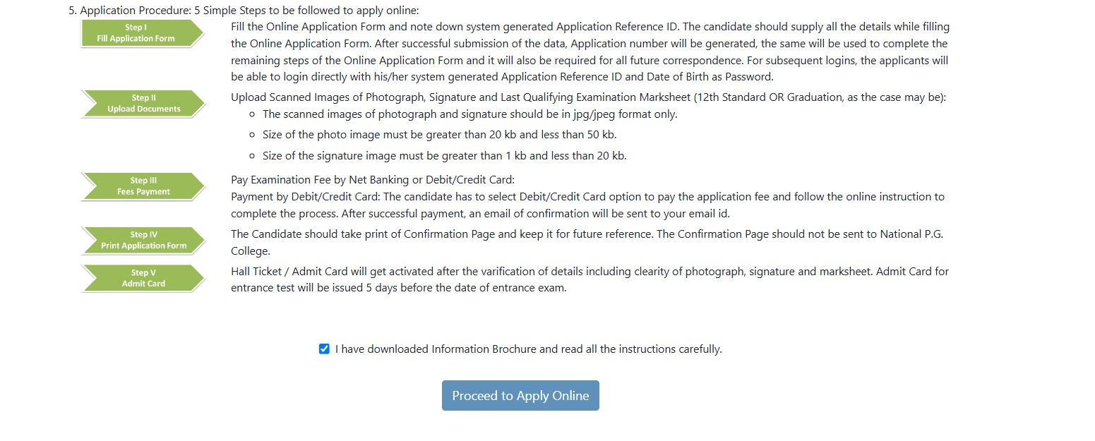 National PG College online application steps and Apply Process.webp