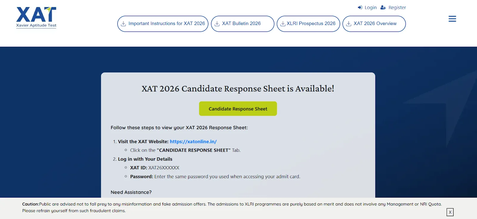XAT 2026 candidate response sheet released.webp