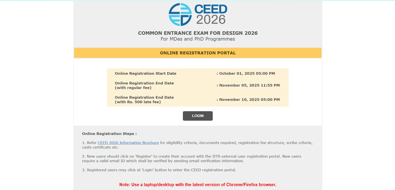 CEED 2026 online registration portal details.webp